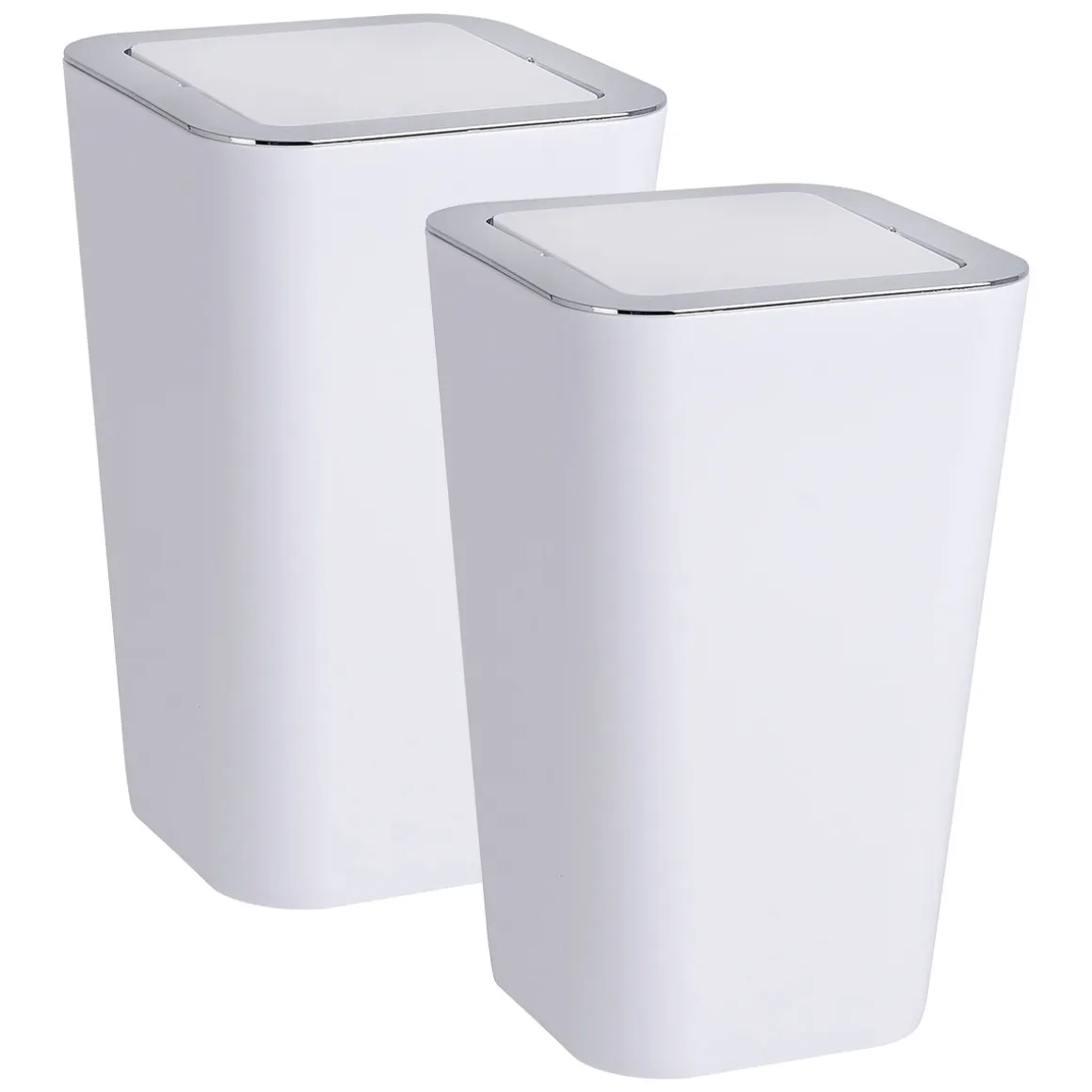 Wenko Schwingdeckeleimer Candy White 2er Set je 6 L