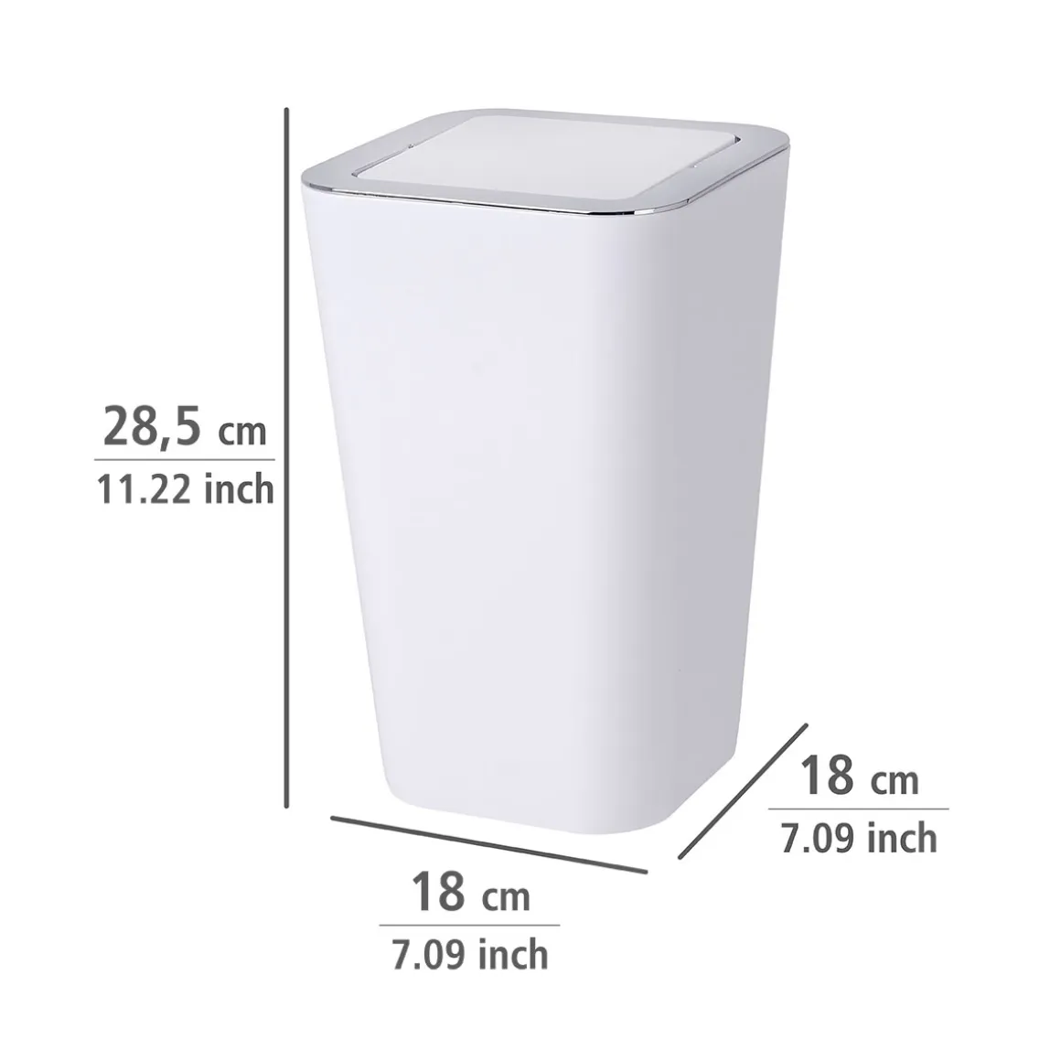 Wenko Schwingdeckeleimer Candy White 2er Set je 6 L