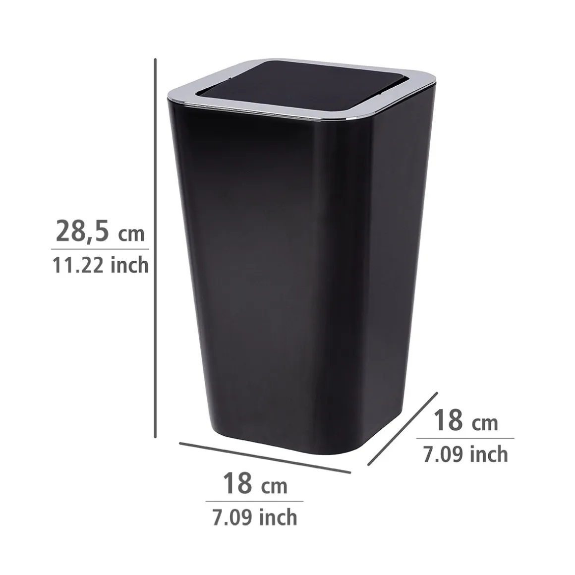 Wenko Schwingdeckeleimer Candy Black 6 L