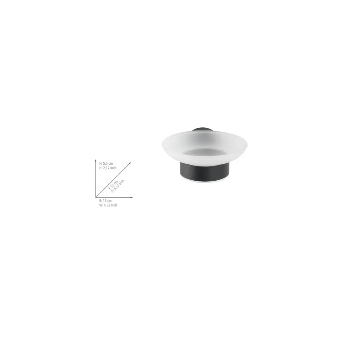 Wenko Seifenablage Bosio Edelstahl Black matt rostfrei