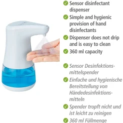 Wenko Sensor Desinfektionsmittelspender Diala 360 ml berührungsloser Desinfektionsspender