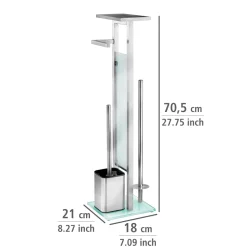 Wenko Stand WC-Garnitur Debar mit Ablage Edelstahl rostfrei