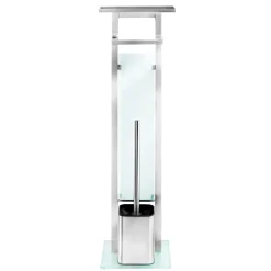 Wenko Stand WC-Garnitur Debar mit Ablage Edelstahl rostfrei