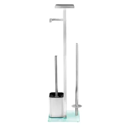 Wenko Stand WC-Garnitur Debar mit Ablage Edelstahl rostfrei