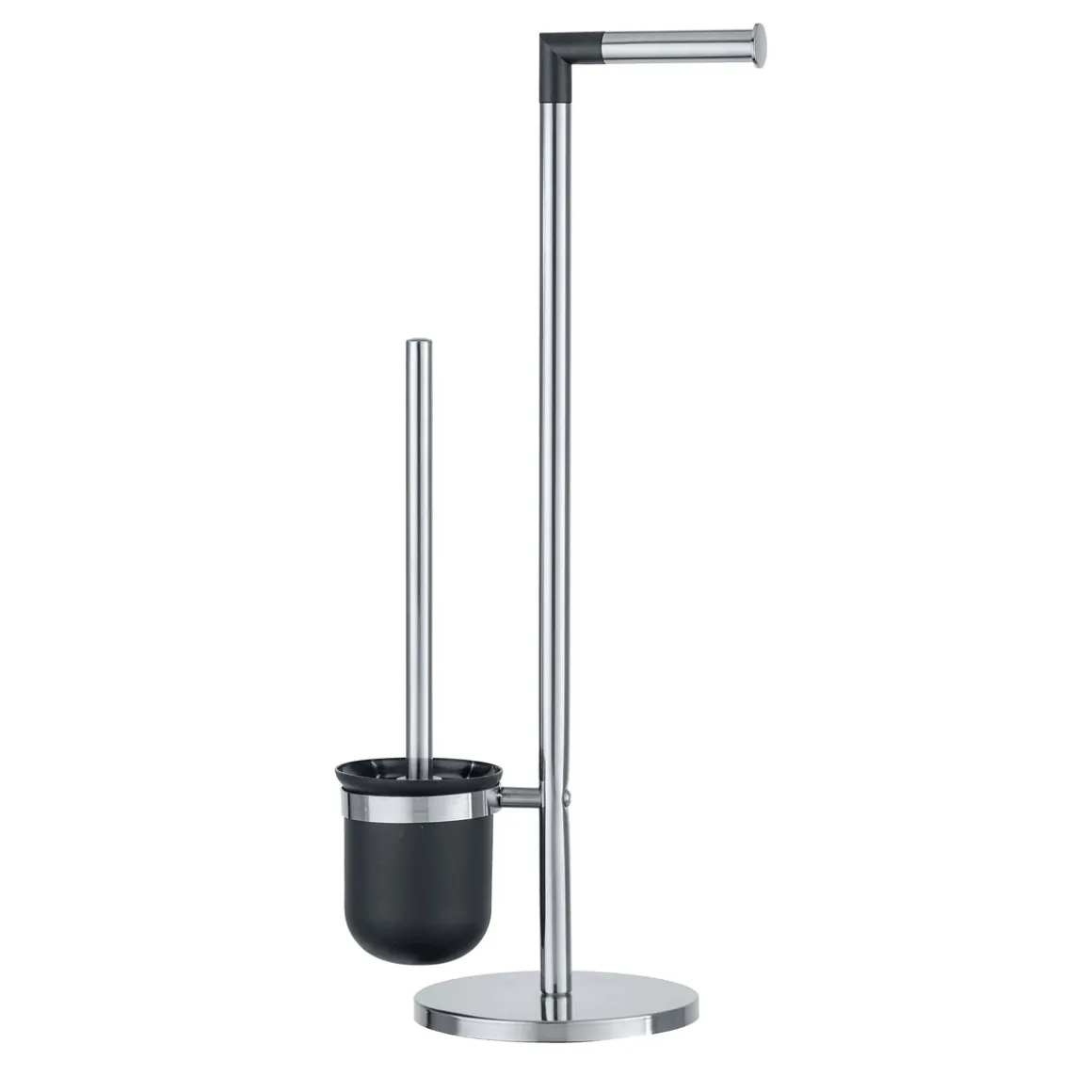 Wenko Stand WC-Garnitur Parus Edelstahl glänzend 2in1 Kombination aus glänzendem Edelstahl