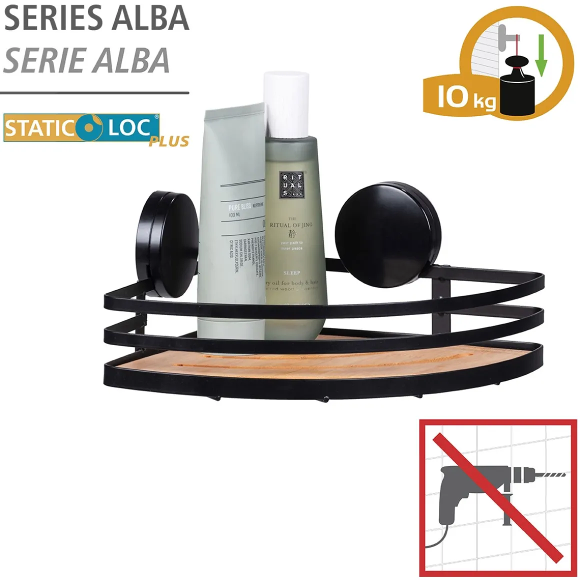 Wenko Static-Loc Eckablage Alba Badezimmerablage