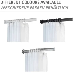 Wenko Teleskop-Duschstange Luz 110 - 185 cm Chrom Ausziehbare Duschvorhangstange aus rostfreiem Edelstahl