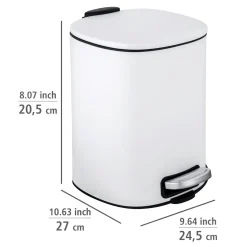 Wenko Treteimer Alassio Weiß 5 L Easy-Close Absenkautomtik