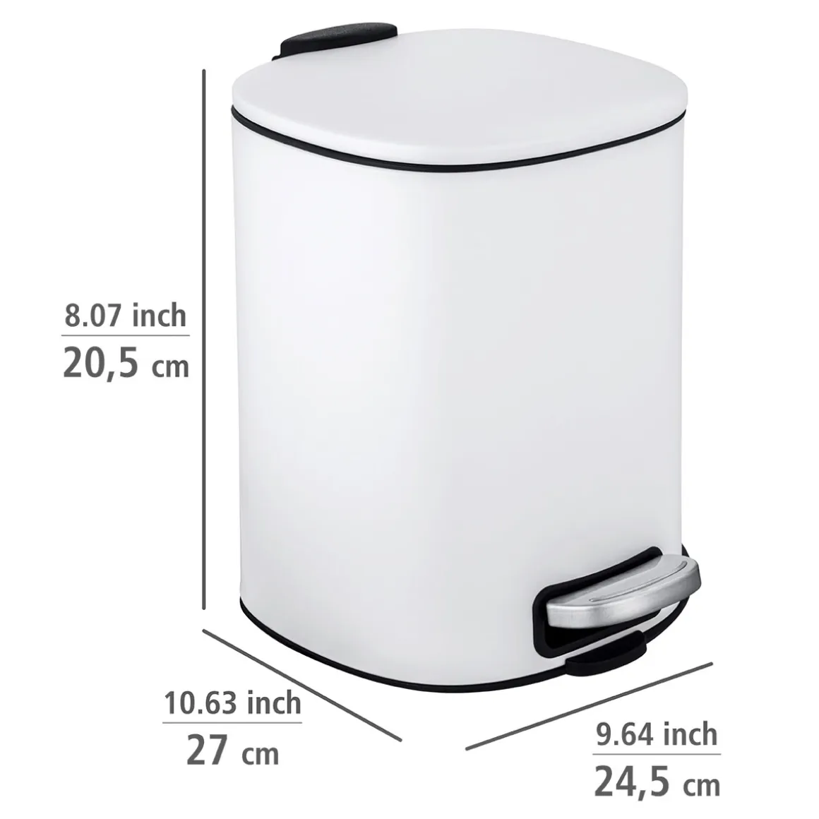 Wenko Treteimer Alassio Weiß 5 L Easy-Close Absenkautomtik