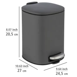Wenko Treteimer Alassio Grau 5 L Easy-Close Absenkautomtik