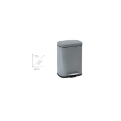 Wenko Treteimer Leno Easy-Close Grau lackierter Stahl Absenkautomatik 5 L