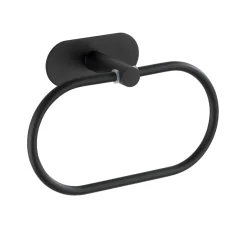 Wenko Turbo-Loc Edelstahl Handtuchring Orea Black Matt Handtuchhalter Befestigen ohne bohren