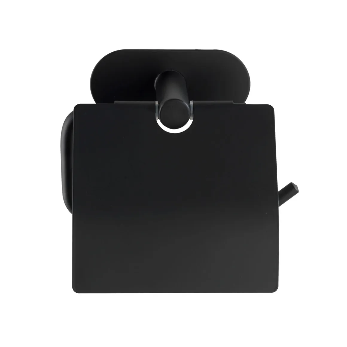 Wenko Turbo-Loc Edelstahl Toilettenpapierhalter mit Deckel Orea Black Matt WC-Rollenhalter Befestigen ohne bohren