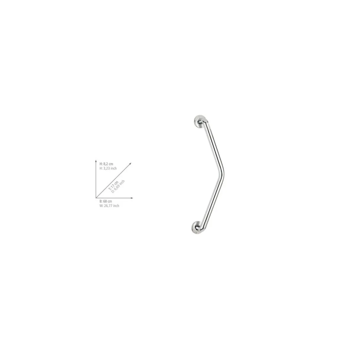 Wenko Wandhaltegriff Secura 37 x 37 cm Chrom