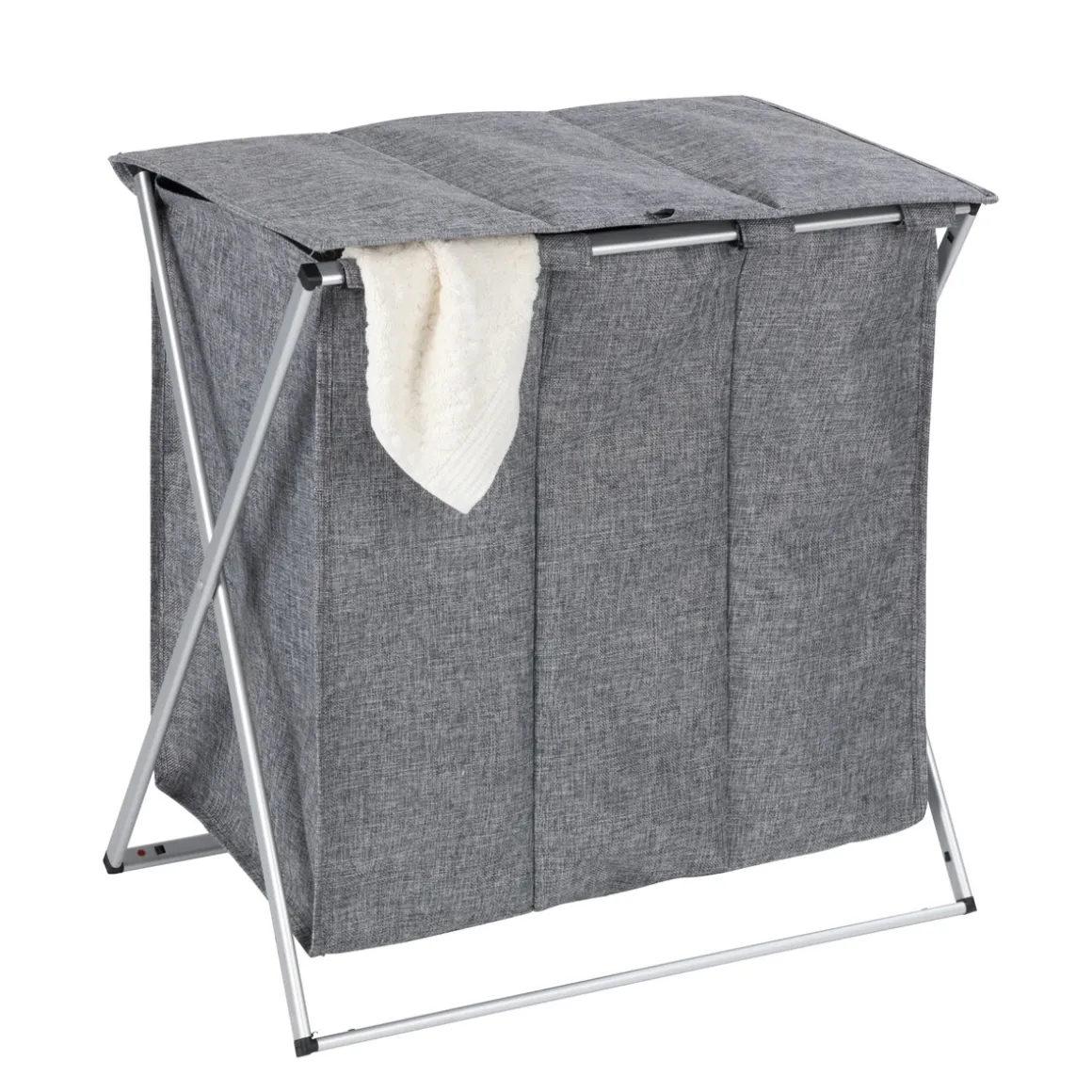 Wenko Wäschesammler Trio Top Grau meliert Wäschekorb 118 l