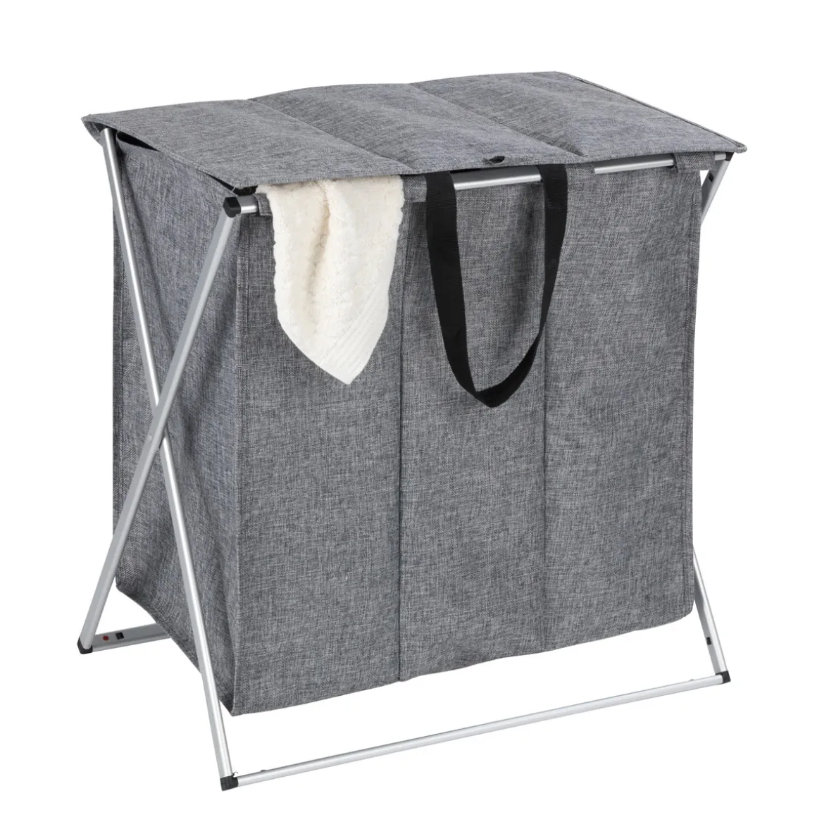 Wenko Wäschesammler Trio Top Grau meliert Wäschekorb 118 l