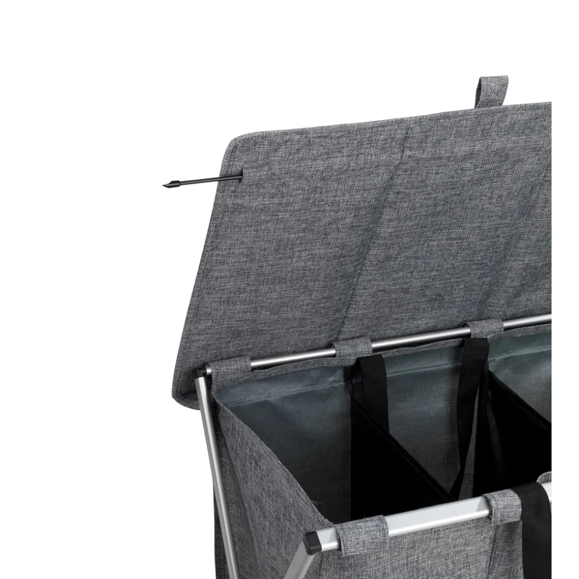 Wenko Wäschesammler Trio Top Grau meliert Wäschekorb 118 l