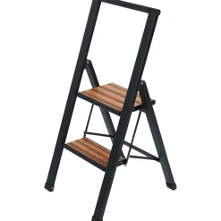 Wenko Alu-Design Klapptrittleiter, 2-stufig, schwarz
