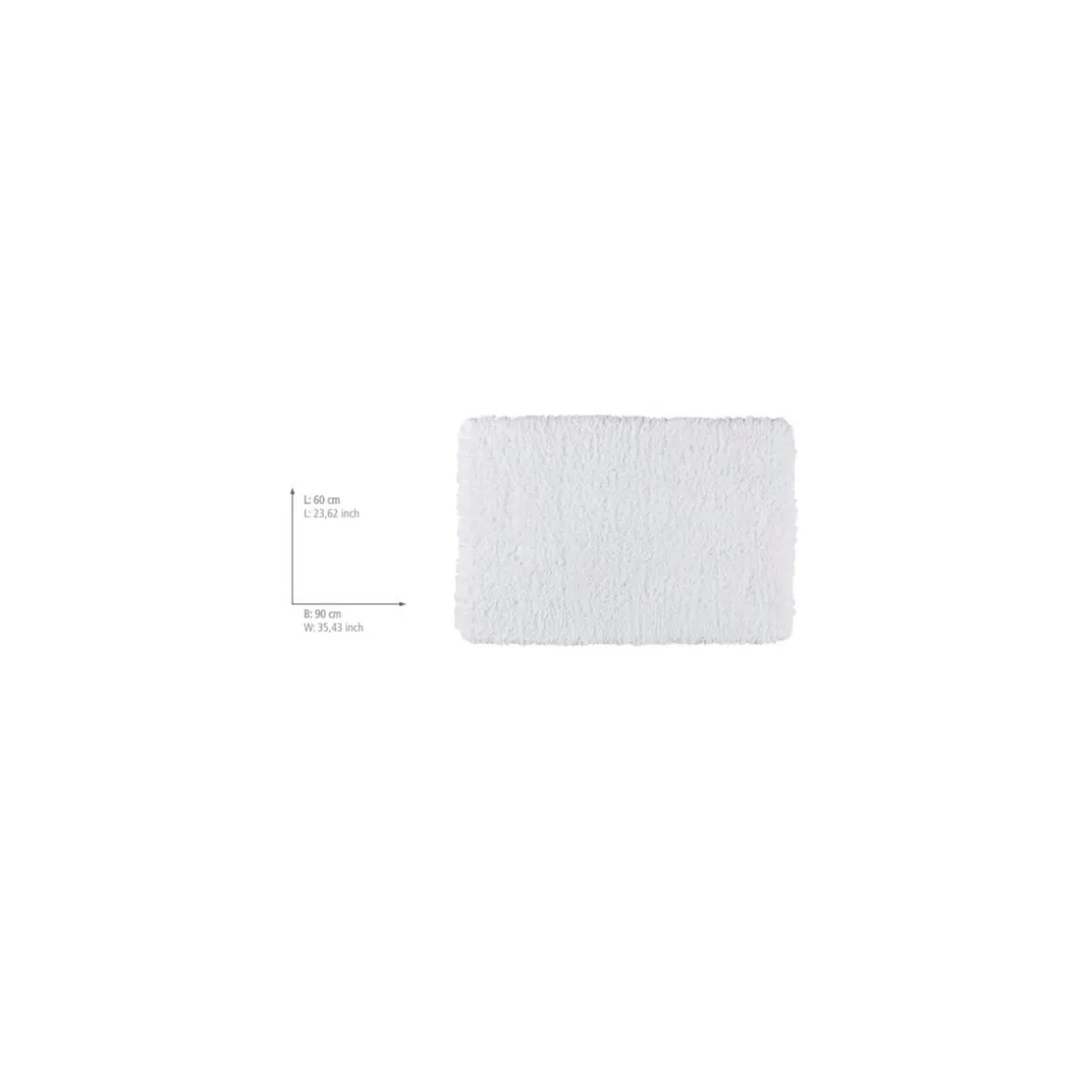 Wenko Badteppich Belize weiß 60 x 90 cm Mikrofaser