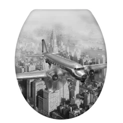 Wenko Premium WC-Sitz Old-Time Plane antibakteriell mit Absenkautomatik