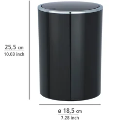 Wenko Schwingdeckeleimer Inca schwarz 5 L