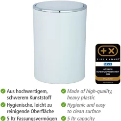 Wenko Schwingdeckeleimer Inca weiß 5 L
