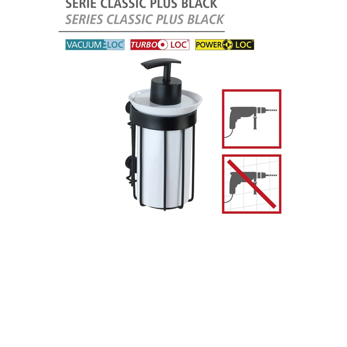 Wenko Seifenspender Classic Plus schwarz 185 ml