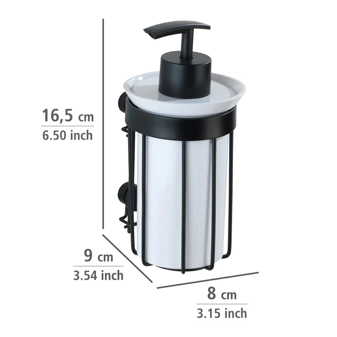 Wenko Seifenspender Classic Plus schwarz 185 ml