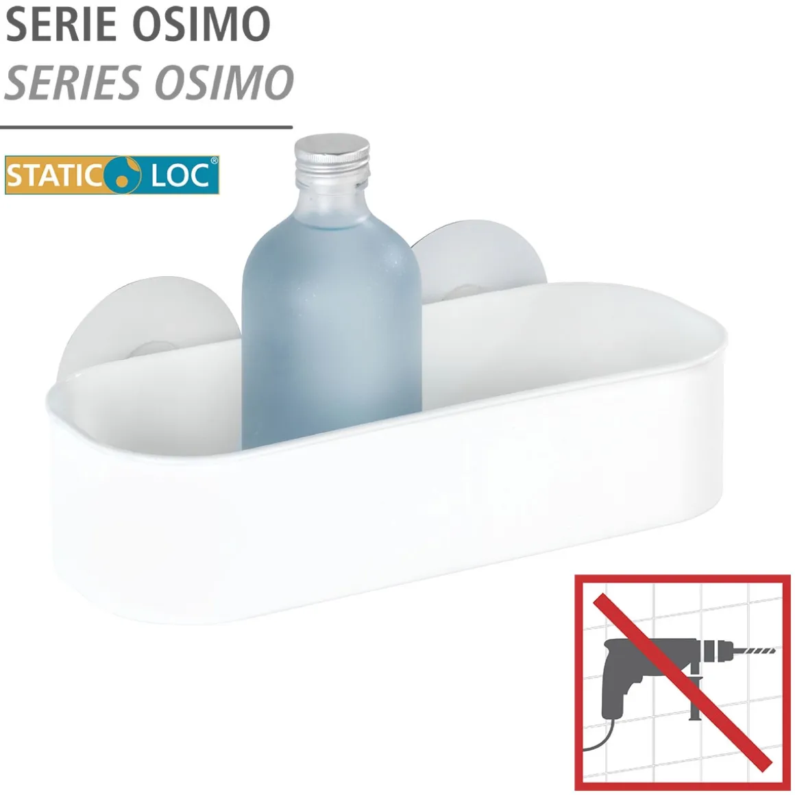 Wenko Static-Loc Wandablage Osimo weiß