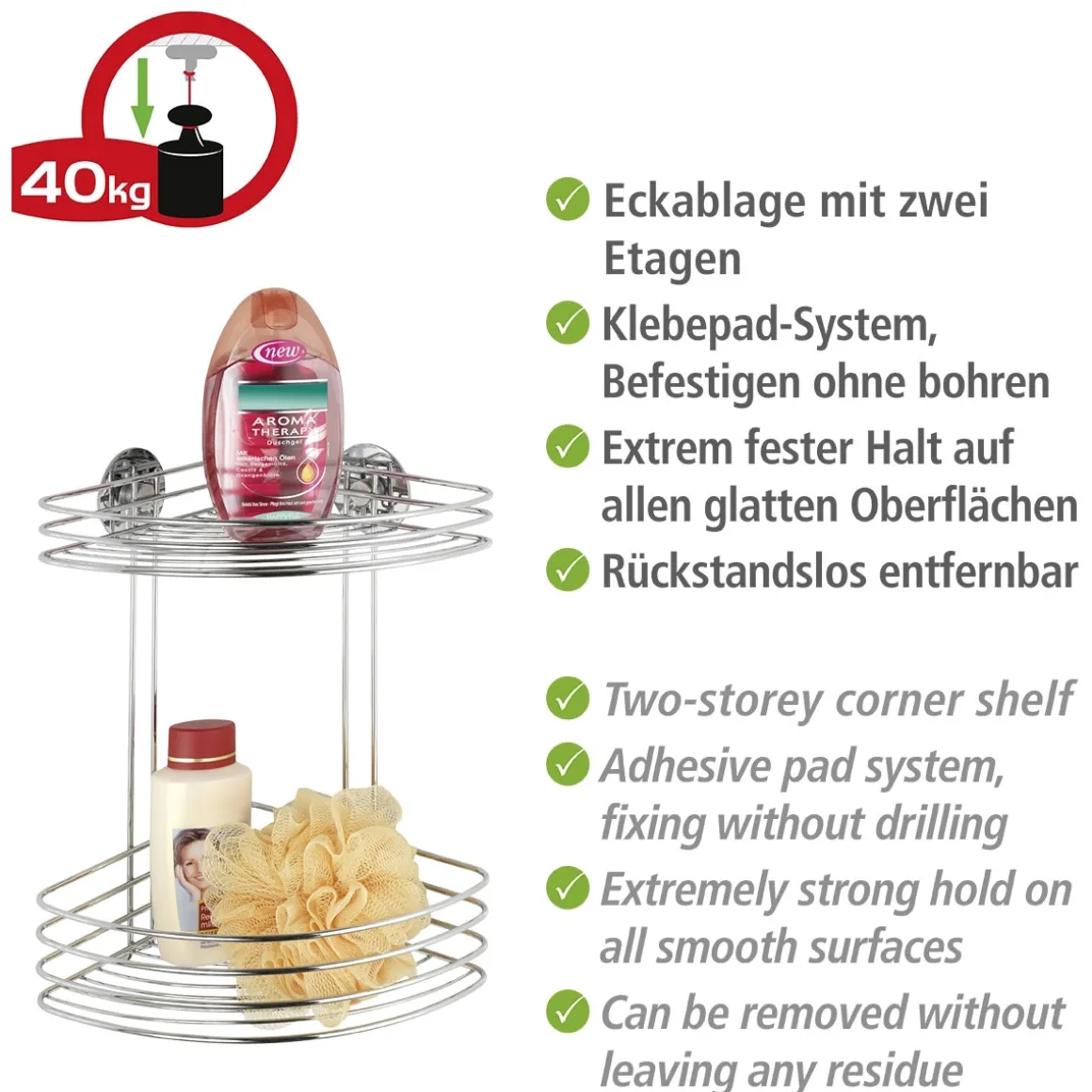 Wenko Turbo-Loc Eckregal 2 Ablagen