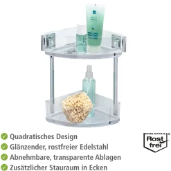 Wenko Vacuum-Loc Eckregal Quadro 2 Etagen