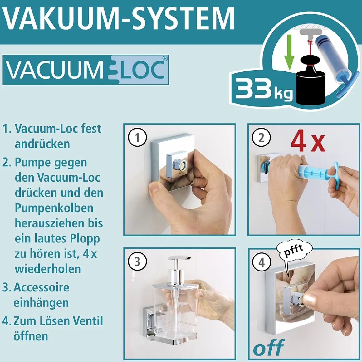 Wenko Vacuum-Loc Eckregal Quadro 2 Etagen