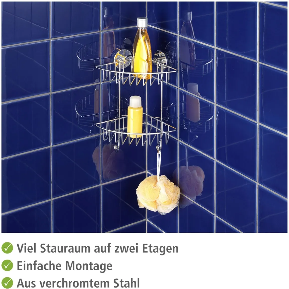 Wenko Vacuum-Loc Eckregal Bari 2 Etagen