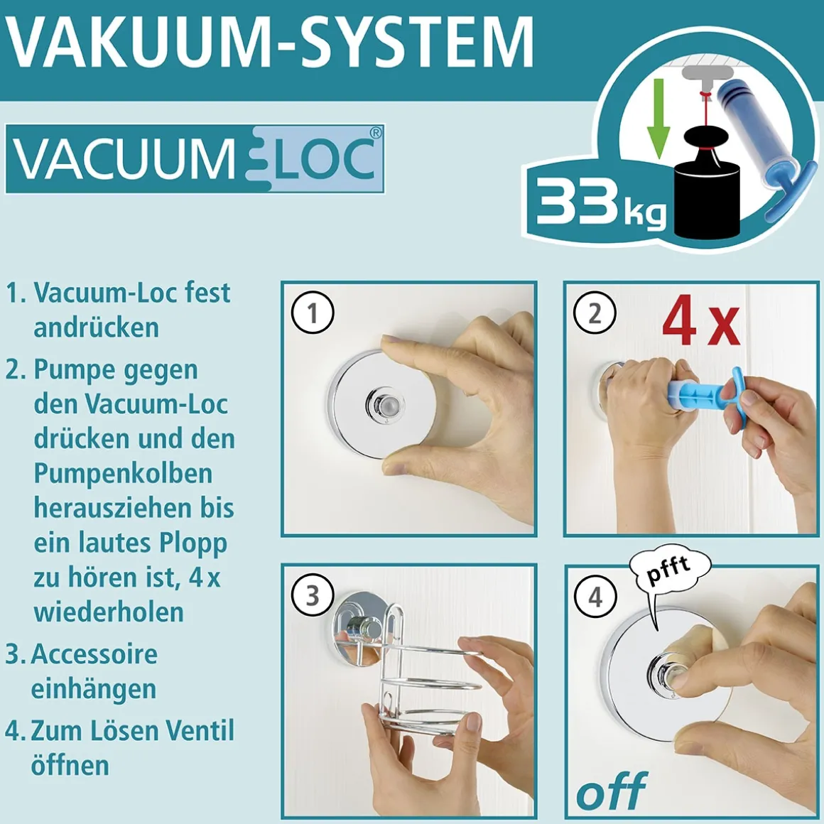 Wenko Vacuum-Loc Eckregal Bari 2 Etagen