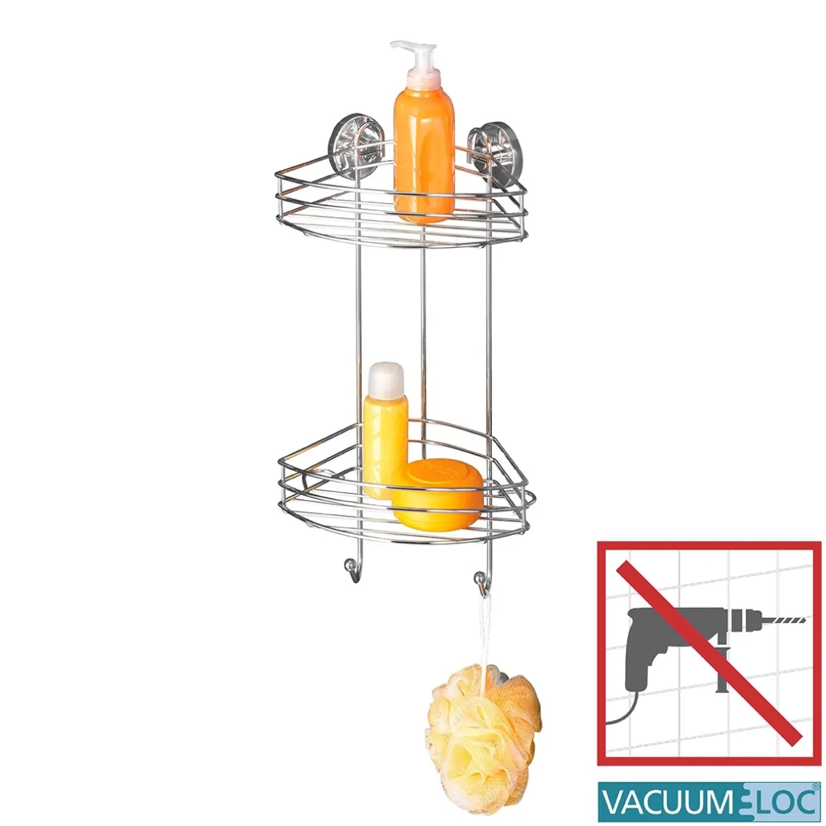 Wenko Vacuum-Loc Eckregal 2 Etagen