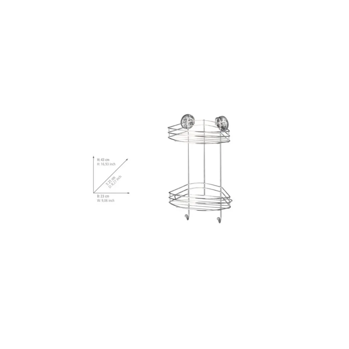 Wenko Vacuum-Loc Eckregal 2 Etagen