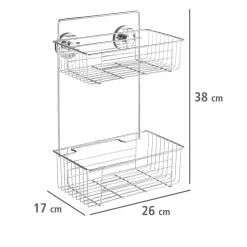 Wenko Vacuum-Loc Wandregal Bari 2 Etagen