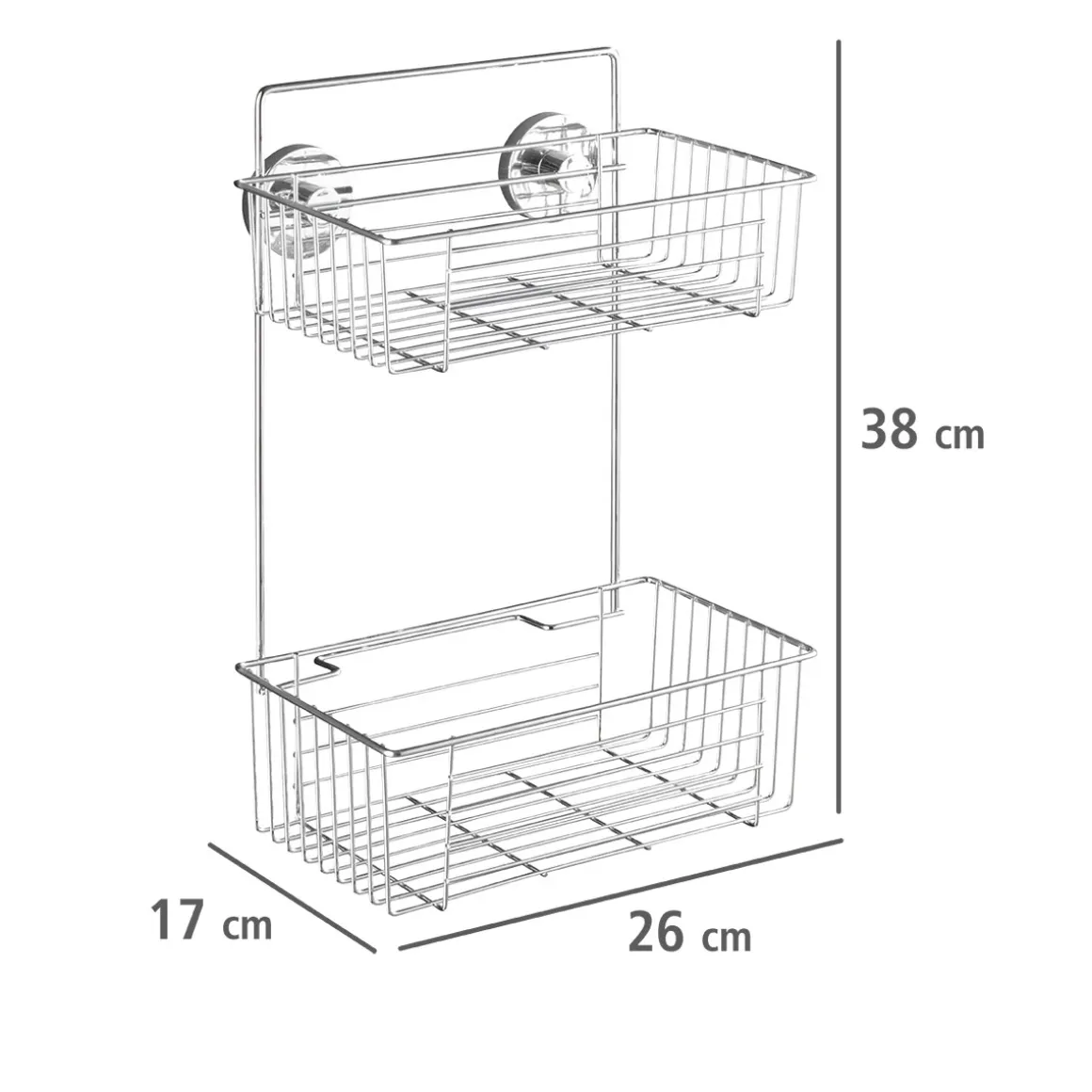 Wenko Vacuum-Loc Wandregal Bari 2 Etagen
