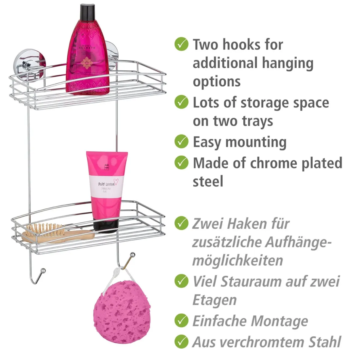 Wenko Vacuum-Loc Wandregal 2 Etagen