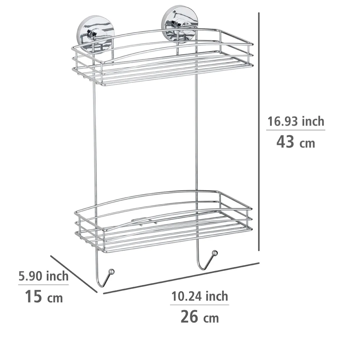 Wenko Vacuum-Loc Wandregal 2 Etagen