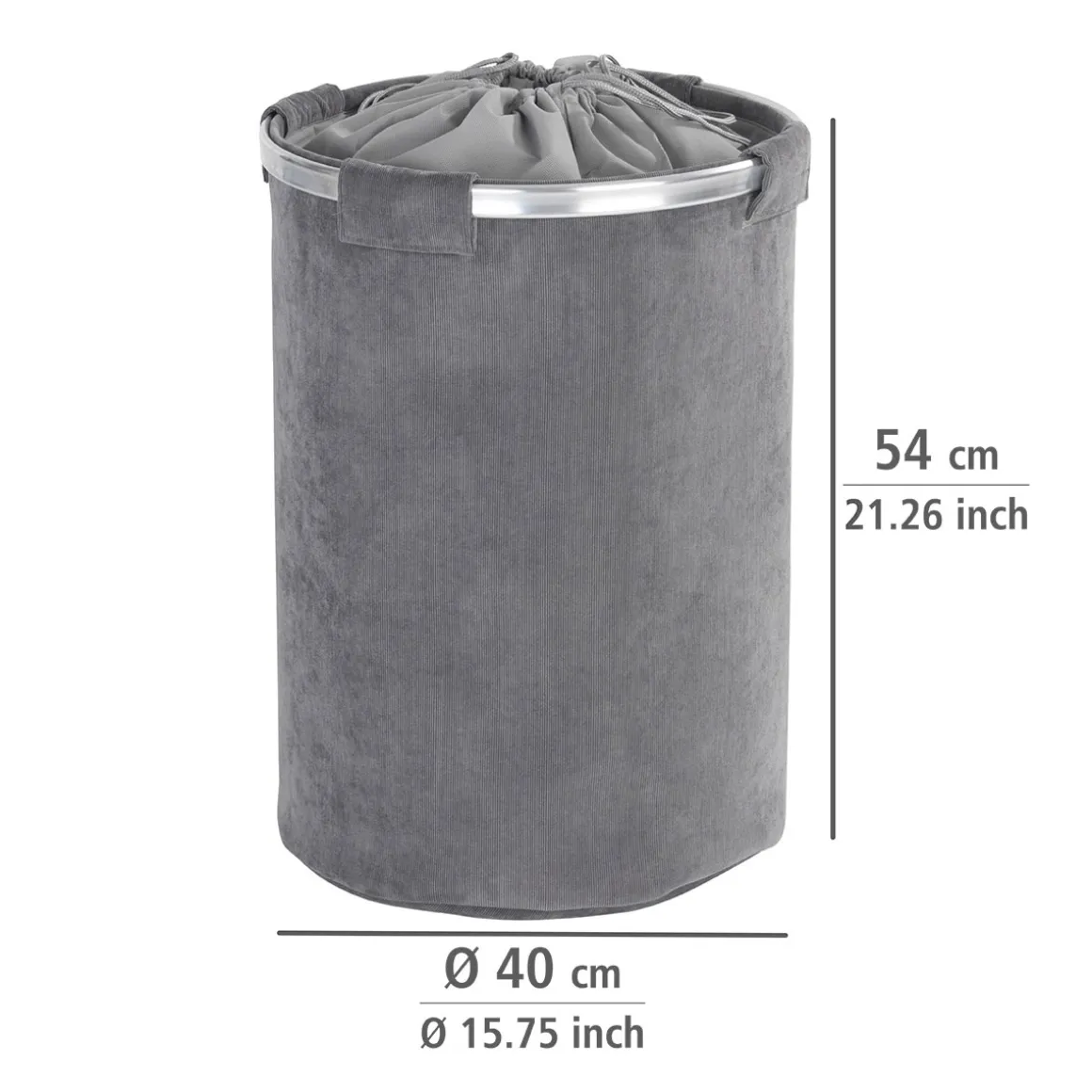 Wenko Wäschesammler Cordoba grau 68 l