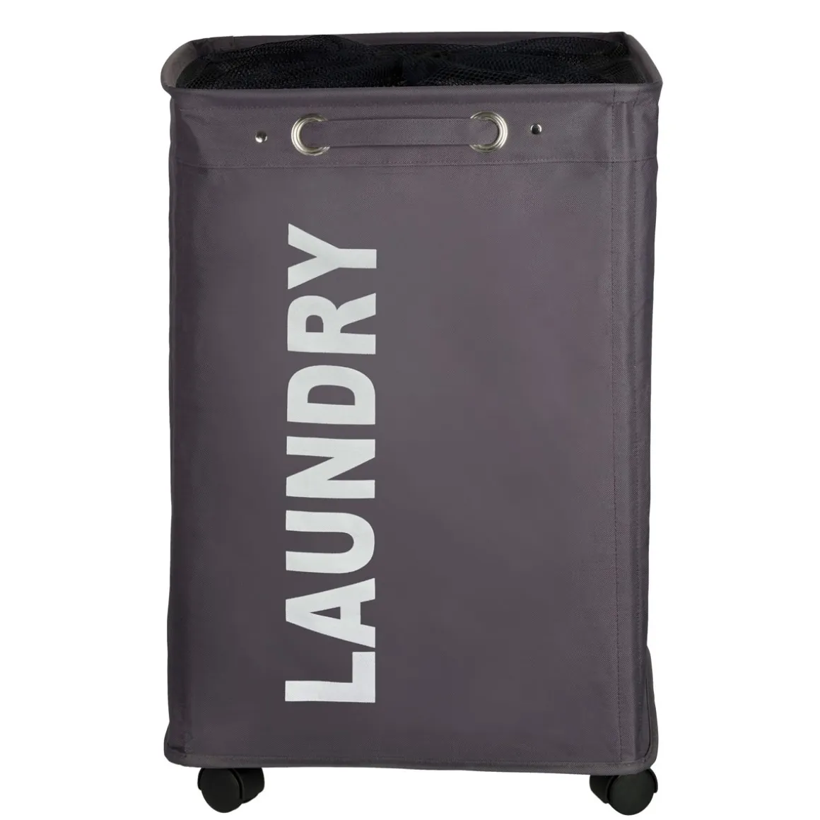 Wenko Wäschesammler Quadro grau 79 l