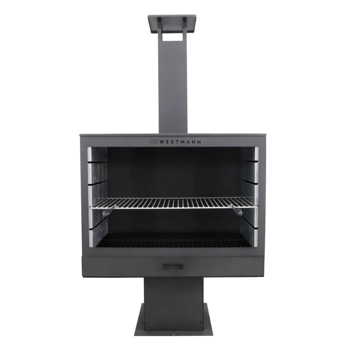 Westmann Terrassenofen Gartenkamin inkl. Grillrost 50x90x160cm Schwarz