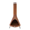 Westmann Terrassenofen Gartenkamin inkl. Rauchablass 70x70x160cm Rost