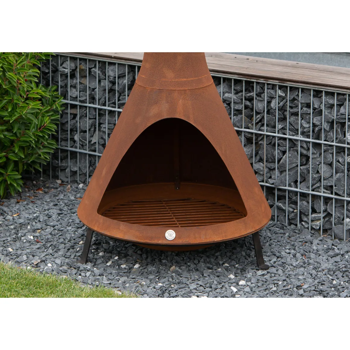 Westmann Terrassenofen Gartenkamin inkl. Rauchablass 70x70x160cm Rost