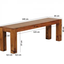 Wohnling Esszimmer-Sitzbank „Sheesham“, 140x35 cm