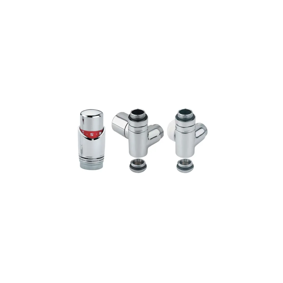 Ximax Heizkörper Zubehör Thermostatset für Mischbetrieb Eck-Ausführung 16 mm Chrom