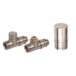 Ximax Heizkörper Zubehör Thermostatset Typ SX Durchgangs-Ausführung 16 mm Edelstahl