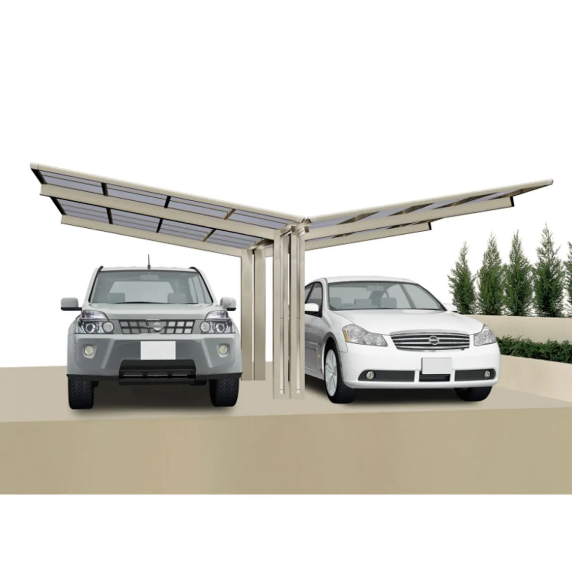 Ximax Carport Alu Linea 80 Y Edelstahl-Look