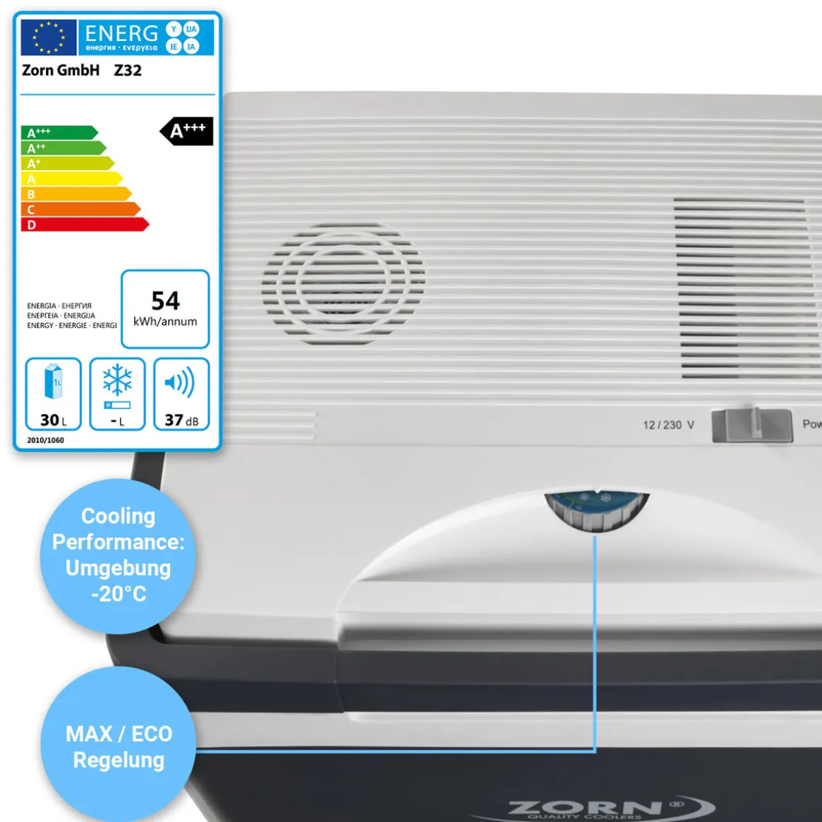 Zorn Akku-Kühlbox ZE32 30 L 12/230 V grau
